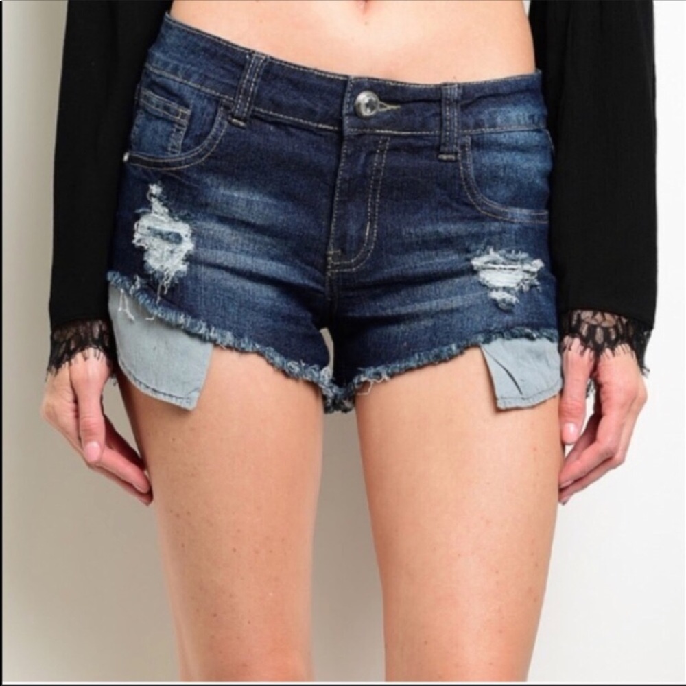 KABA Distressed Denim Cut-offs SIZE LARGE